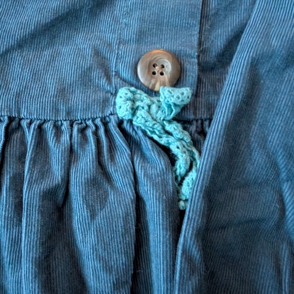 Hanna Andersson Girls Crochet Bow Corduroy Button Long Sleeve Cotton Dress - Picture 2 of 10